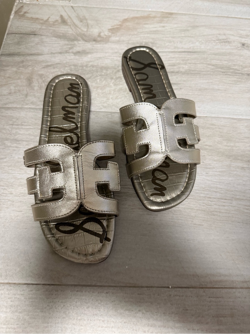 Sam Edelman Metallic Slide Sandals -